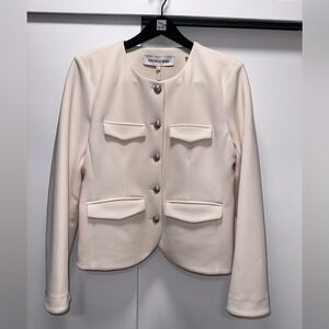 Veronica Beard Cream Kensington Ribbed Knit Jacket. NWT